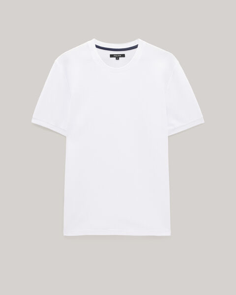 Textured Crew Neck Tee, White, hi-res
